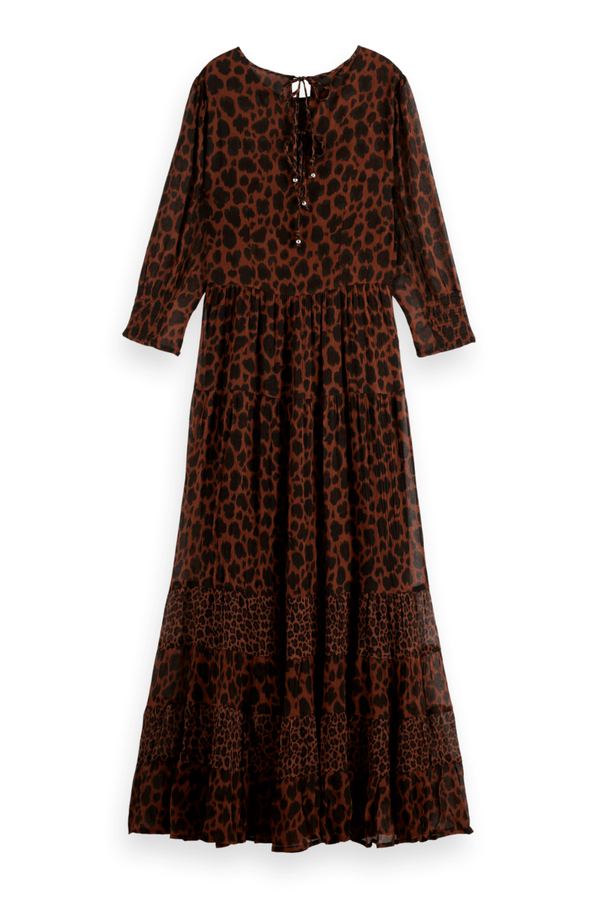 MAXI DRESS PANELS & TIED PEACE LEOAPRD