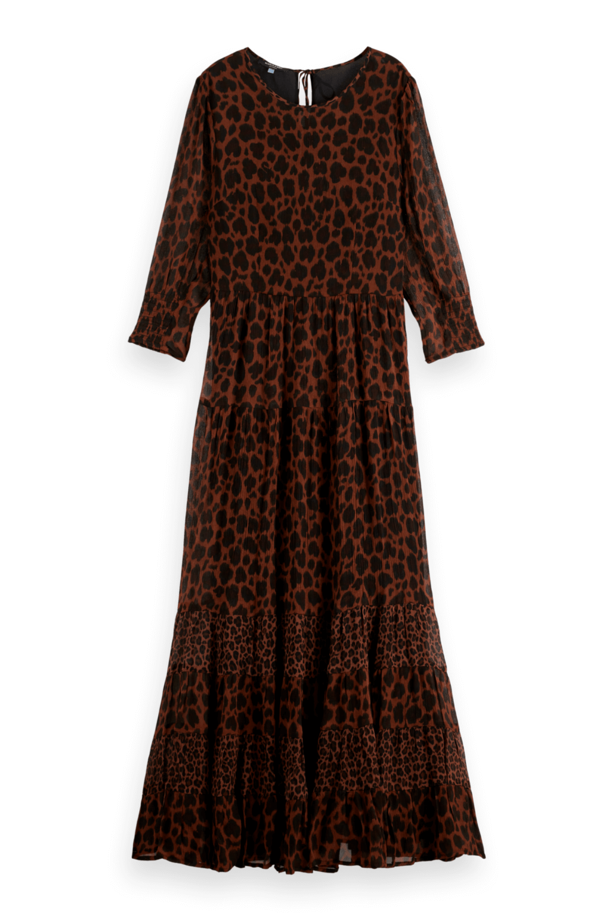 MAXI DRESS PANELS & TIED PEACE LEOAPRD