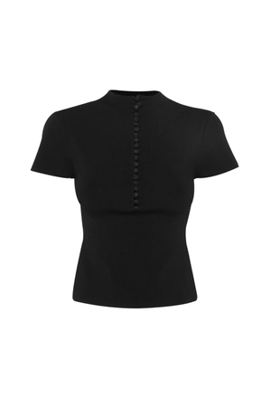 MAYFAIR SHORT SLEEVE TOP BLACK