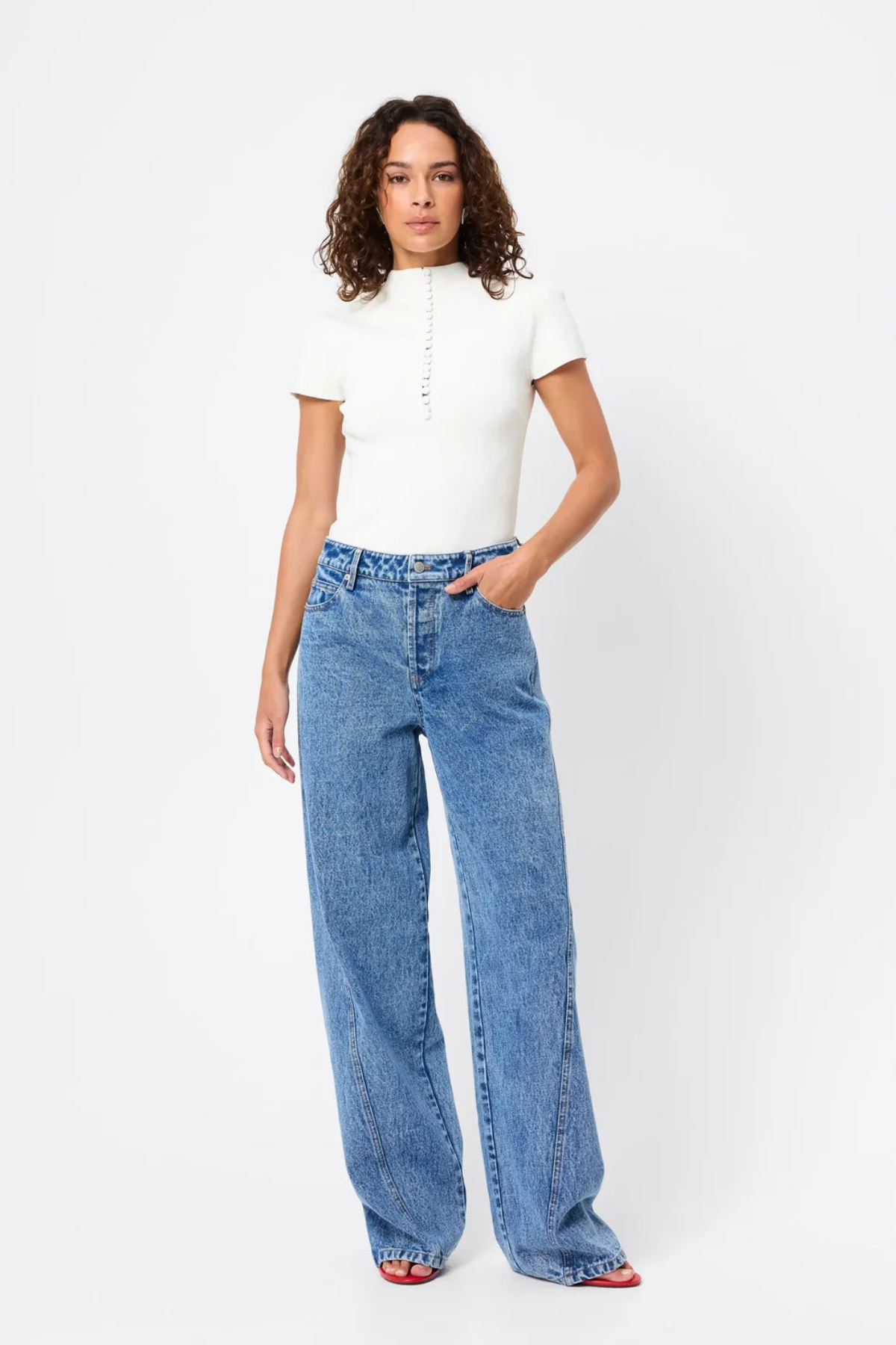 MAYFAIR SHORT SLEEVE TOP WHITE