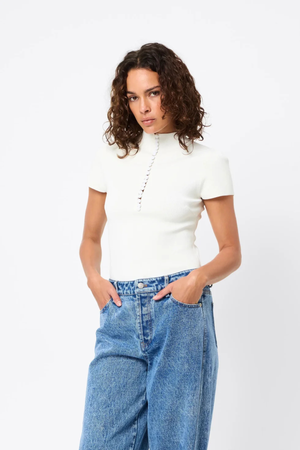MAYFAIR SHORT SLEEVE TOP WHITE