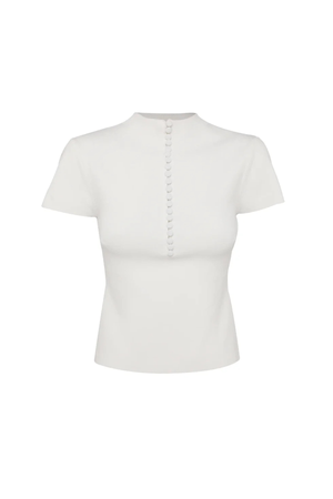 MAYFAIR SHORT SLEEVE TOP WHITE
