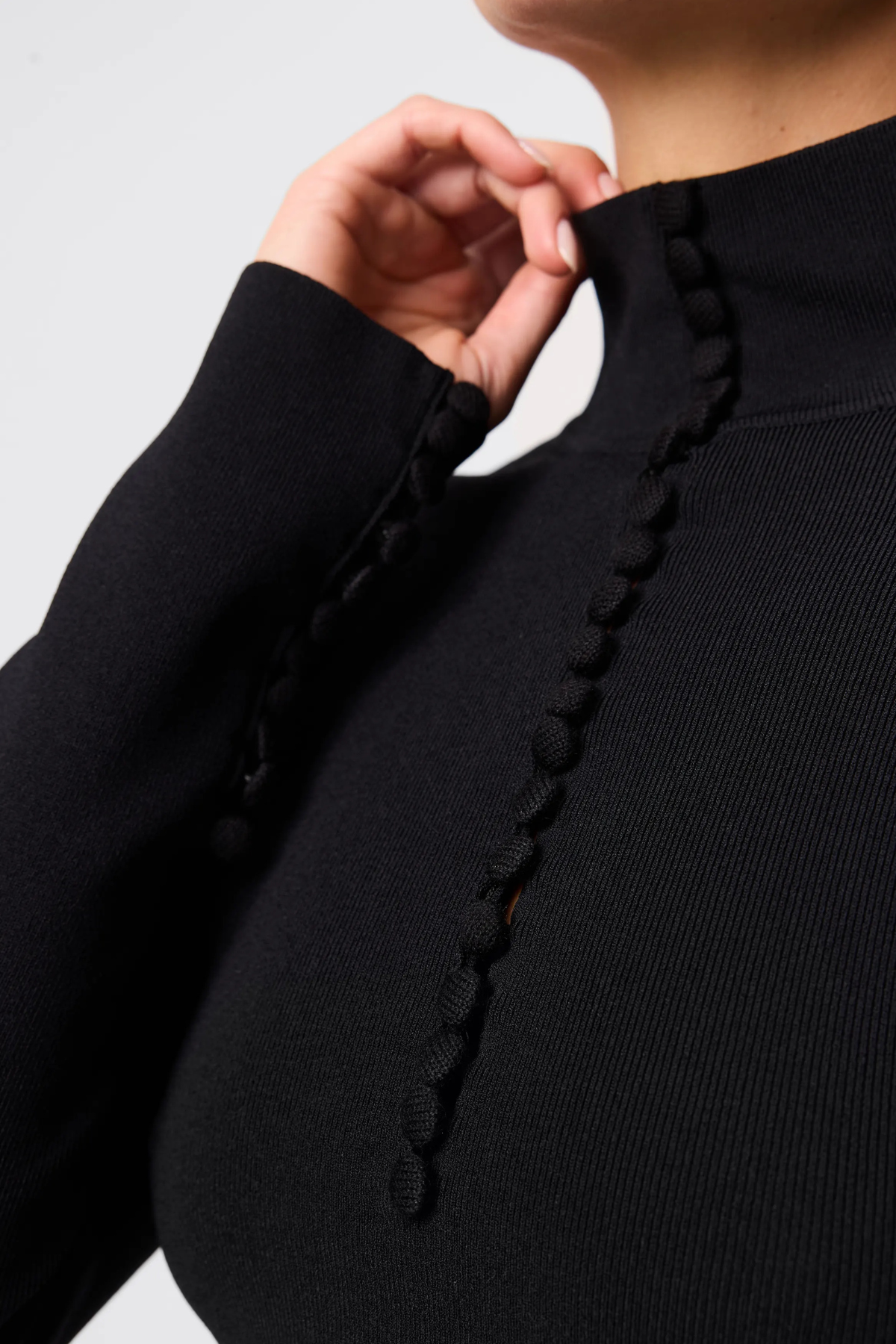 MAYFAIR LONG SLEEVE TOP BLACK