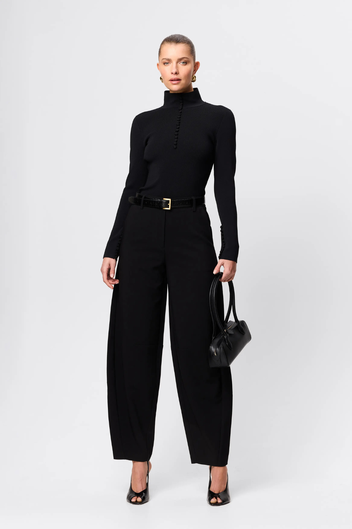 MAYFAIR LONG SLEEVE TOP BLACK