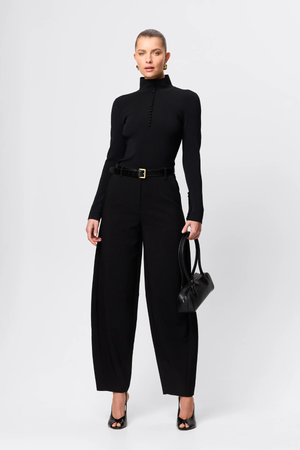 MAYFAIR LONG SLEEVE TOP BLACK