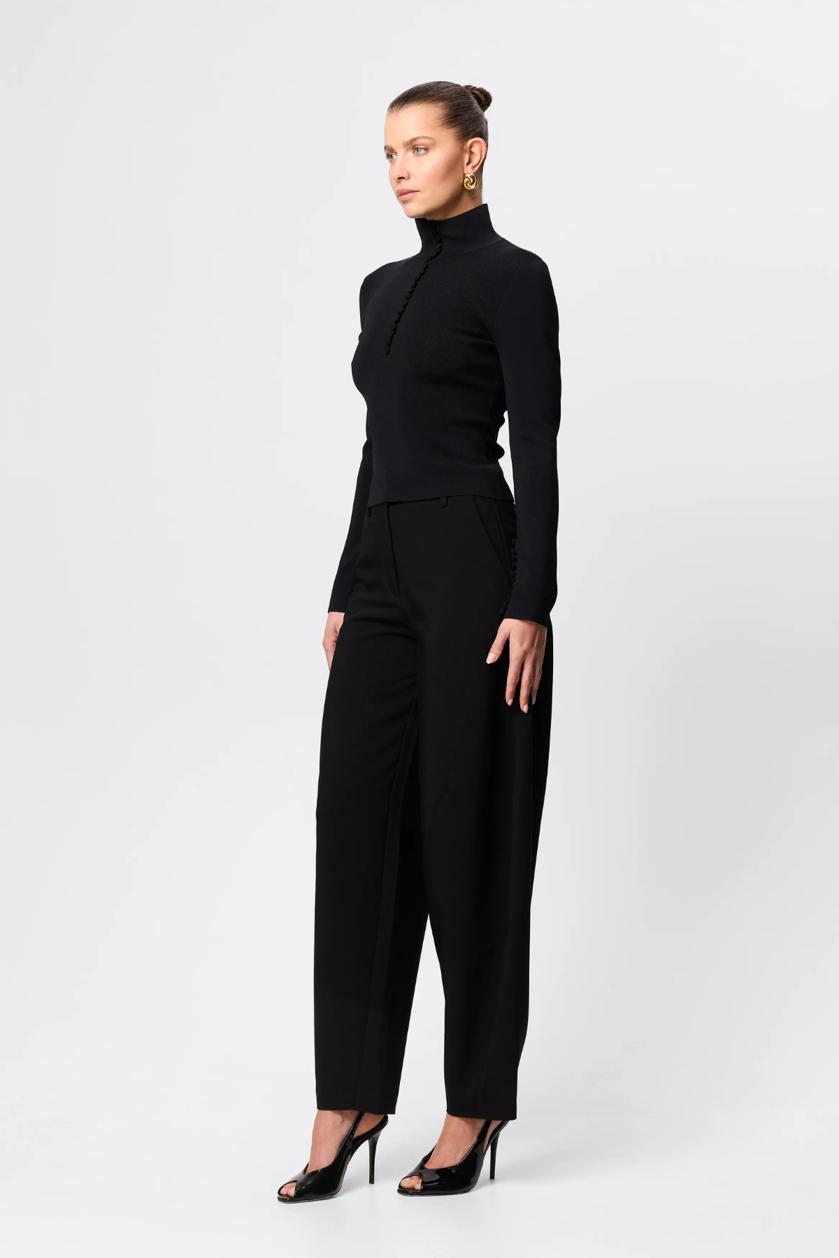 MAYFAIR LONG SLEEVE TOP BLACK
