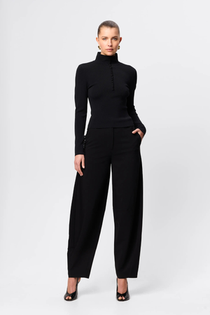 MAYFAIR LONG SLEEVE TOP BLACK