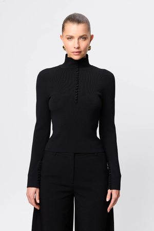 MAYFAIR LONG SLEEVE TOP BLACK