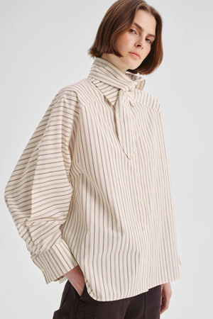 MCKENNA STRIPE SHIRT ECRU