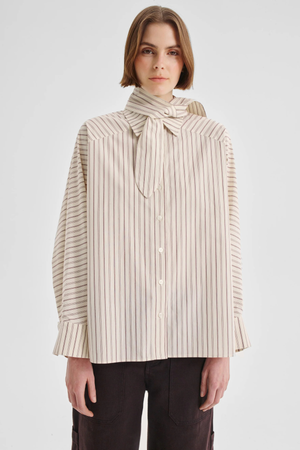 MCKENNA STRIPE SHIRT ECRU