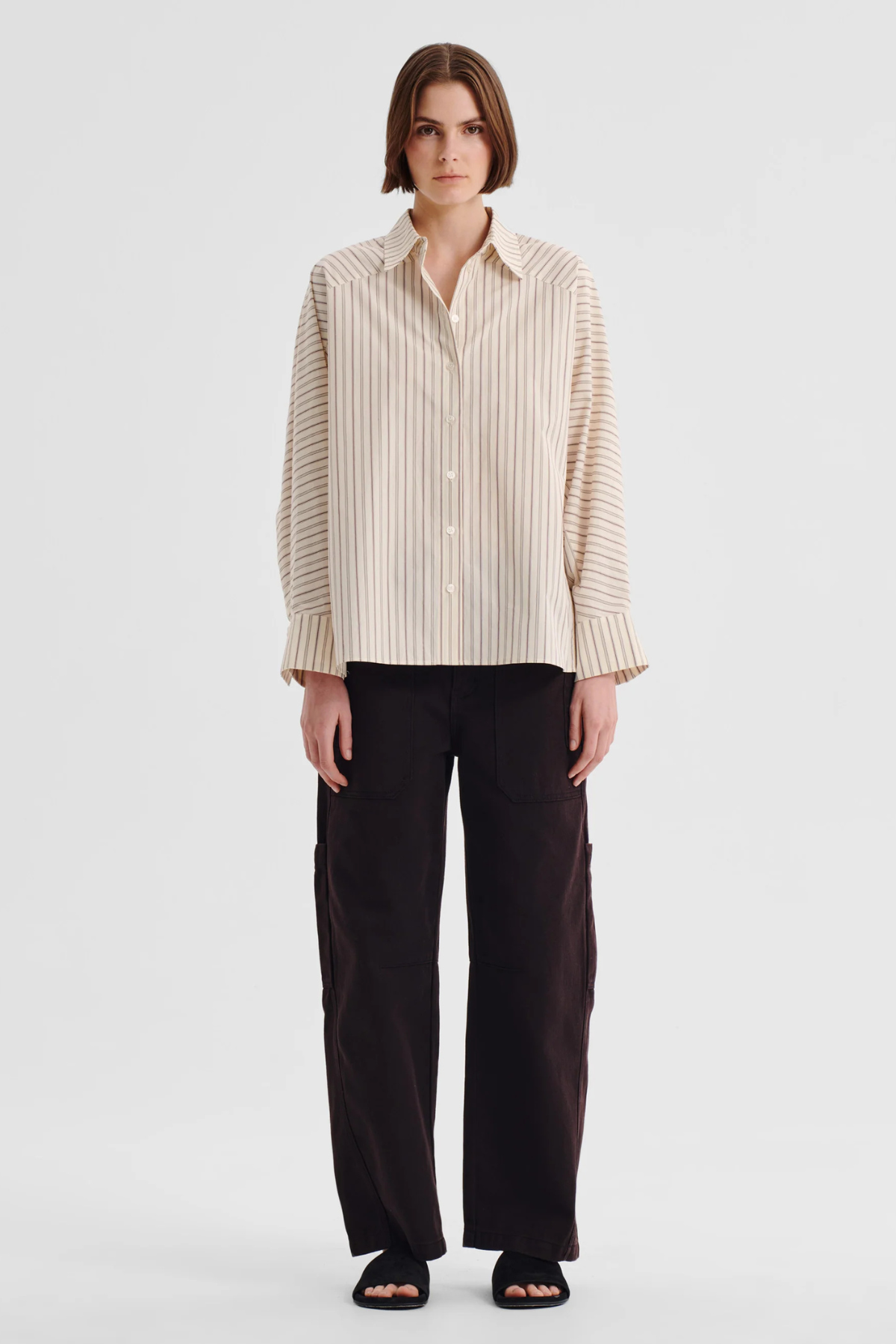 MCKENNA STRIPE SHIRT ECRU