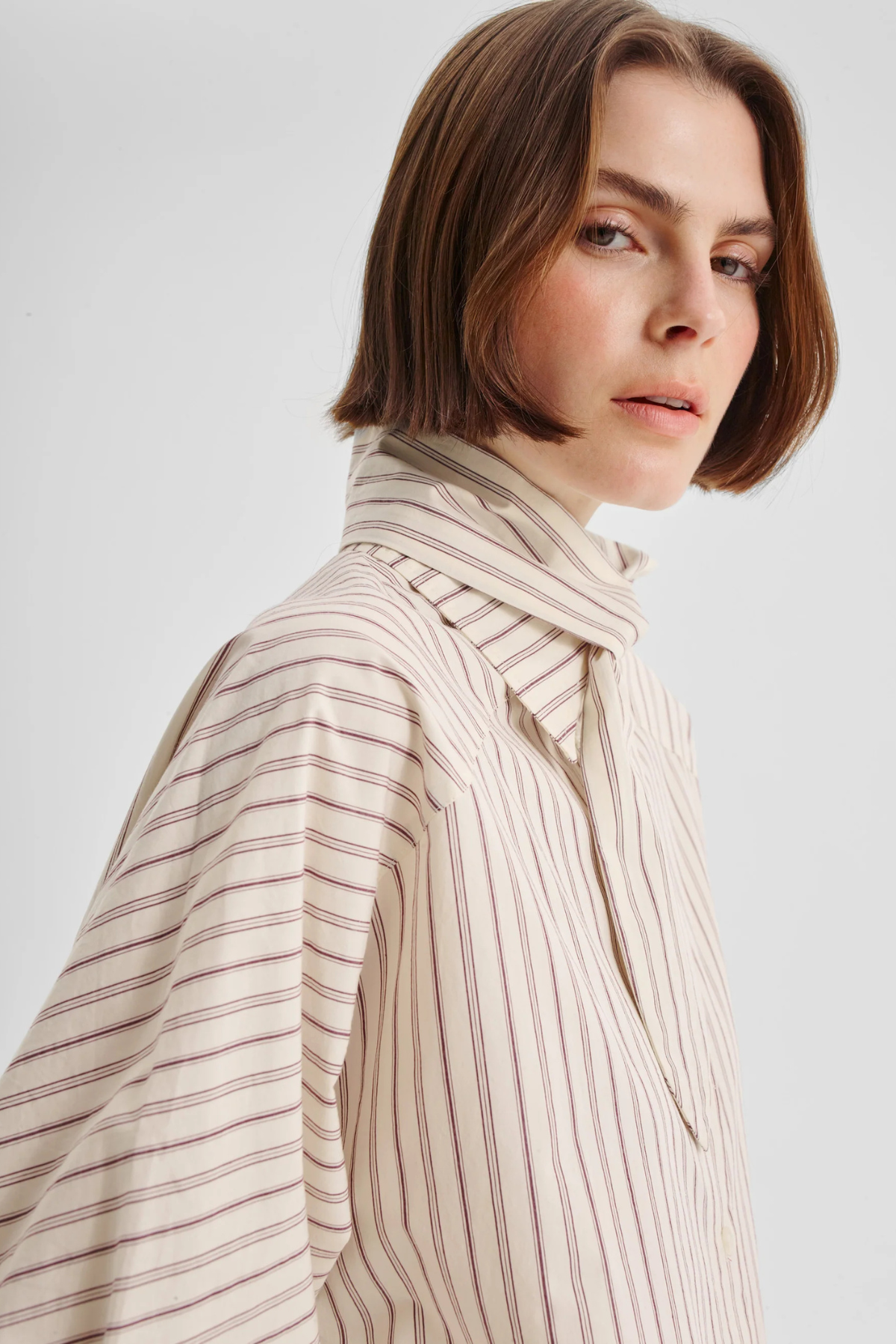 MCKENNA STRIPE SHIRT ECRU