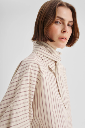 MCKENNA STRIPE SHIRT ECRU