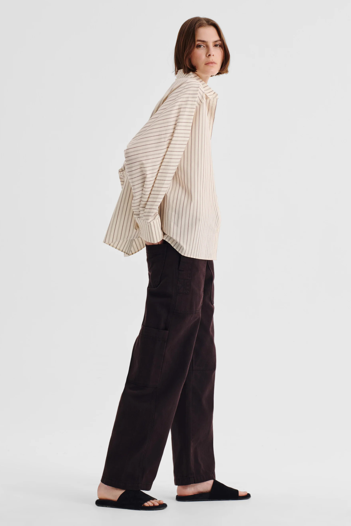 MCKENNA STRIPE SHIRT ECRU