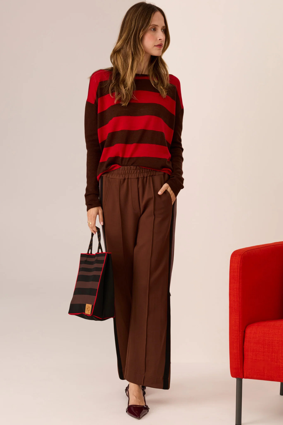 MEIRA STRIPE KNIT BLACK/IVORY