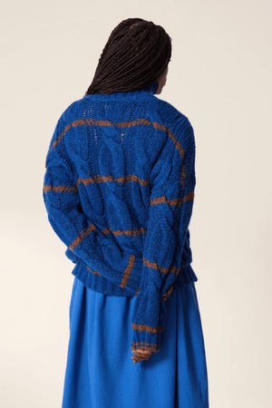 MELODIE STRIPE KNIT JUMPER BLUE