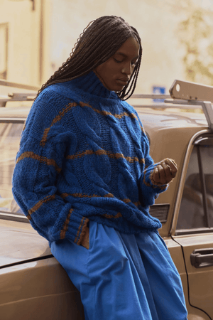 MELODIE STRIPE KNIT JUMPER BLUE