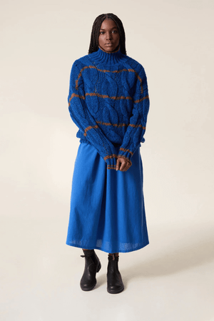 MELODIE STRIPE KNIT JUMPER BLUE