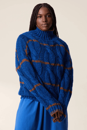 MELODIE STRIPE KNIT JUMPER BLUE