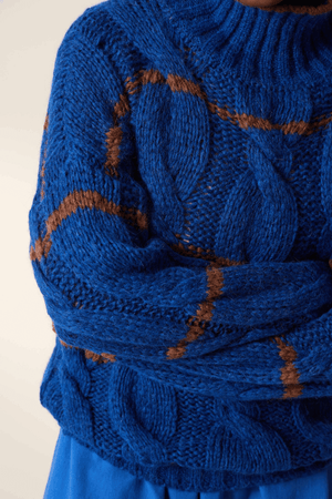 MELODIE STRIPE KNIT JUMPER BLUE
