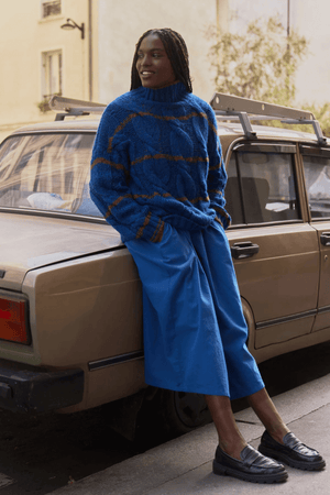 MELODIE STRIPE KNIT JUMPER BLUE