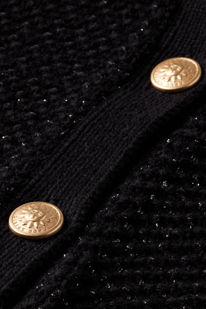 METALLIC TWEED STITCHED CROPPED BLACK