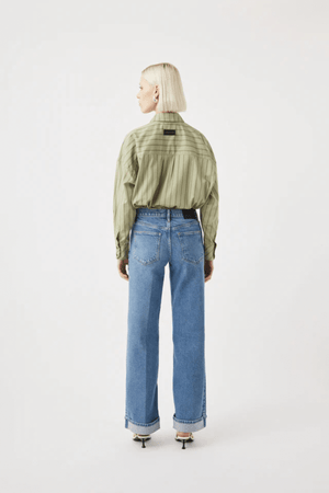 MIA CUFFED MID WIDE JEAN MERIDIAN MID BLUE