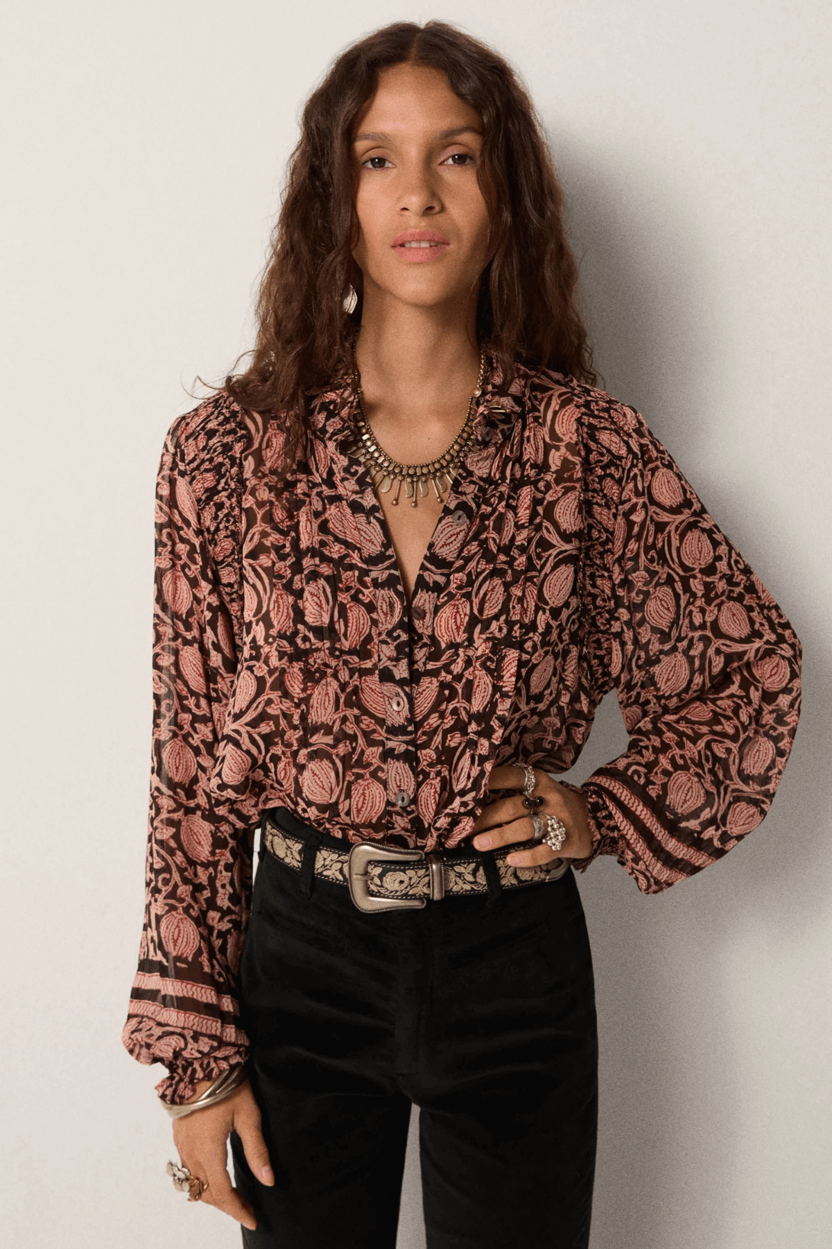 MIA BLOUSE EBONY ROSE