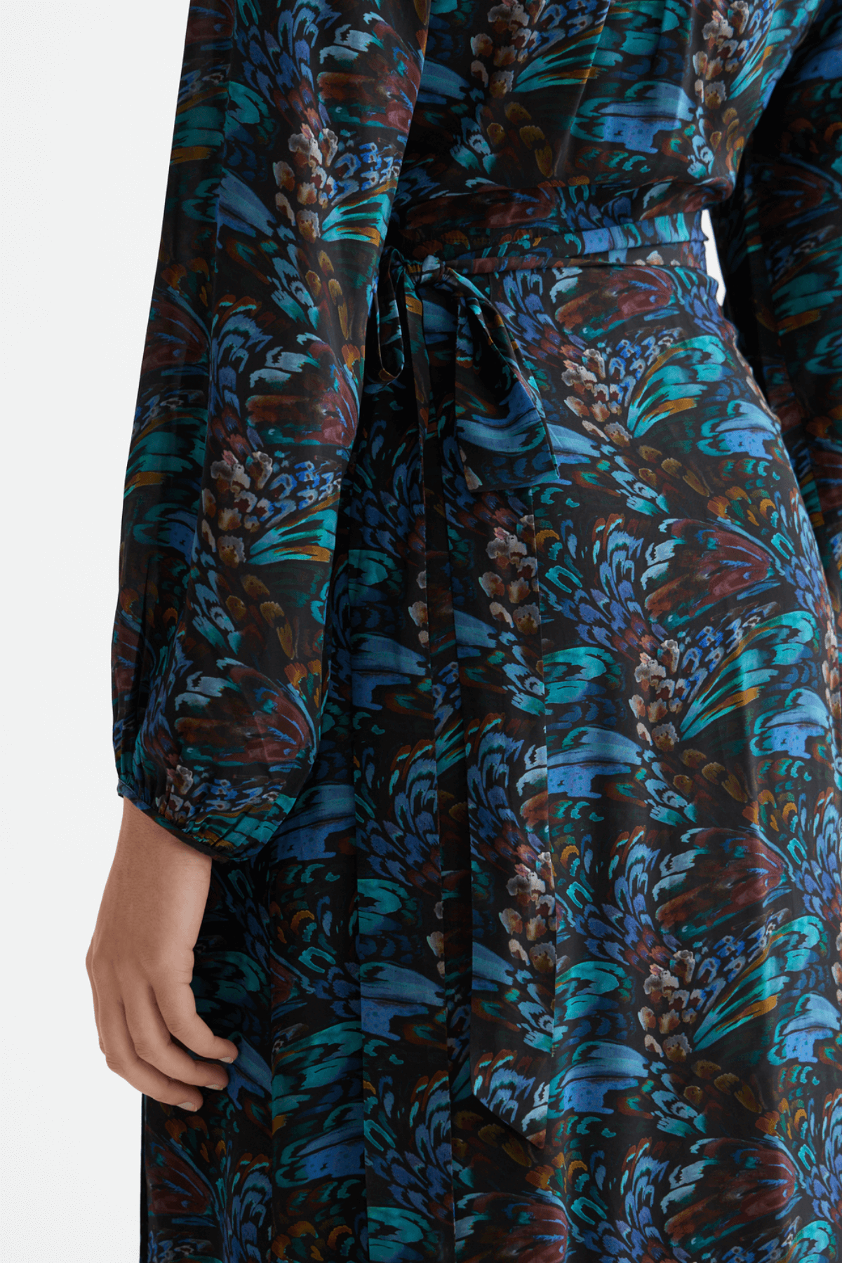 MIDI WRAP DRESS PHEASANT
