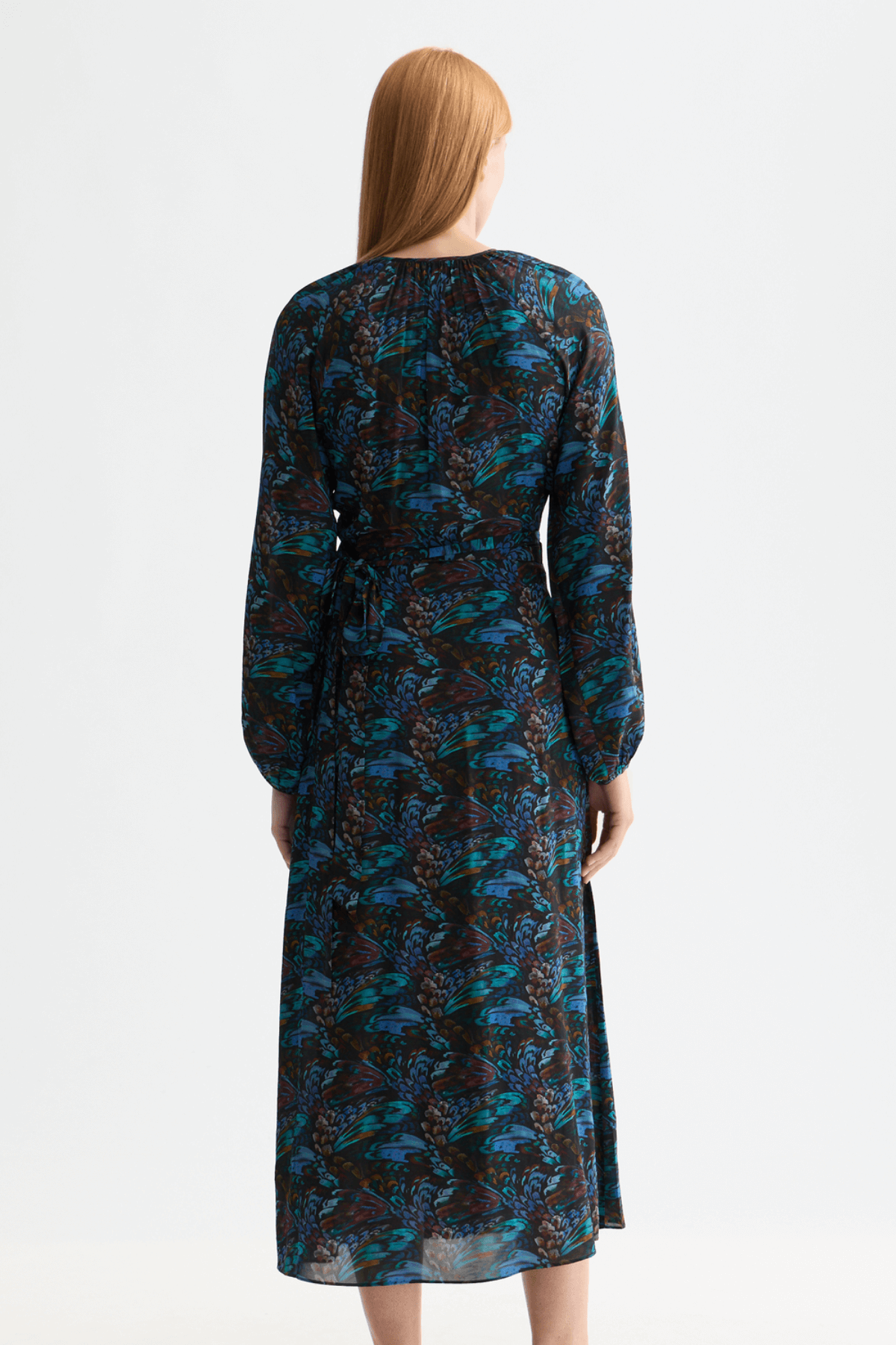 MIDI WRAP DRESS PHEASANT