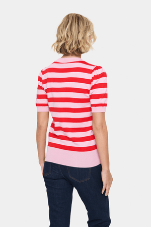 MILA SHORT SLEEVE PINK STRIPE