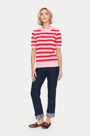 MILA SHORT SLEEVE PINK STRIPE