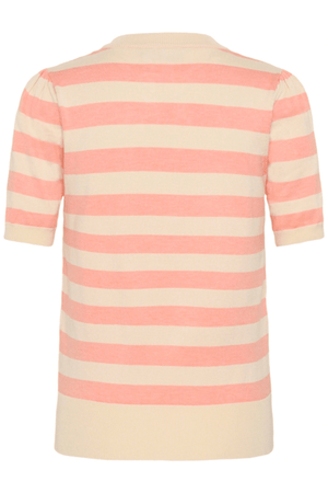 MILA SS BLOCK STRIPE PULLOVER BLOOMING IVORY