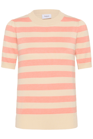MILA SS BLOCK STRIPE PULLOVER BLOOMING IVORY