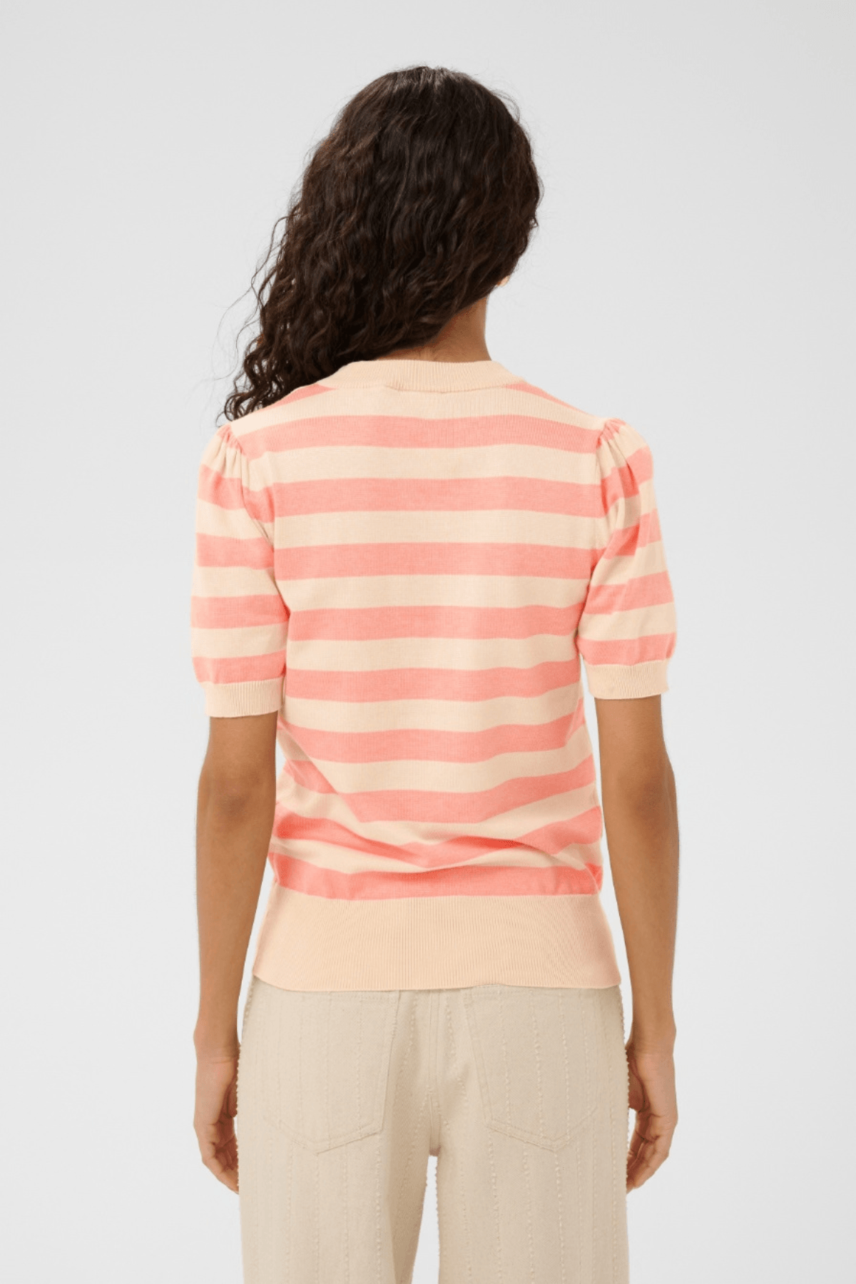 MILA SS BLOCK STRIPE PULLOVER BLOOMING IVORY