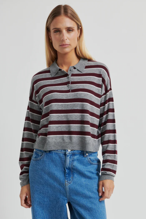 MILEY COLLARED KNIT FUDGE