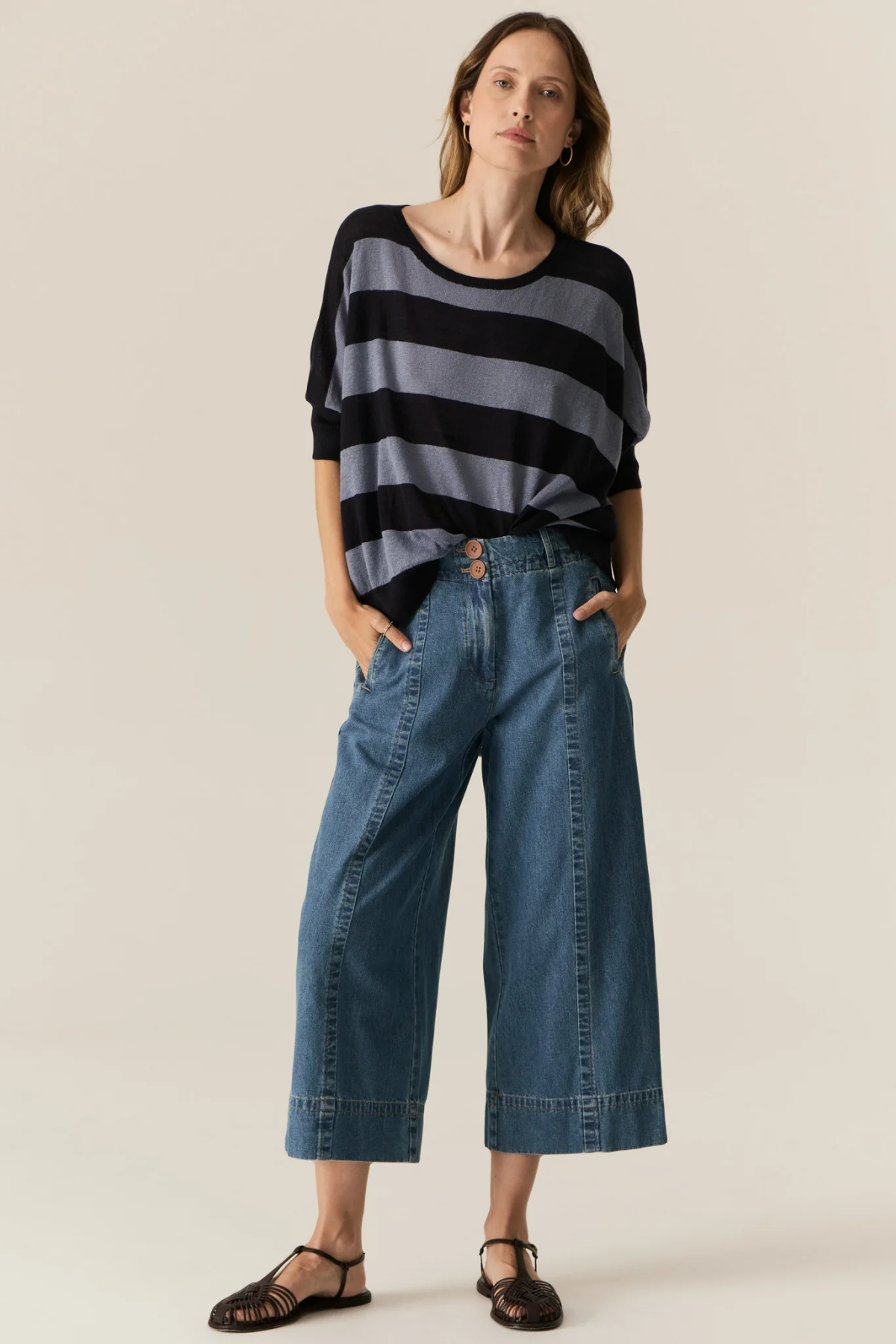 MILTON STRIPE KNIT INK/BLUE