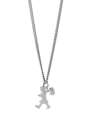 MINI RUNAWAY GIRL NECKLACE 45CM SILVER