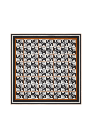 MONOGRAM TILES CLASSIC SILK SCARF BLACK MULTI