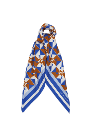 MONOGRAM TILES CLASSIC SILK SCARF BLUE MULTI
