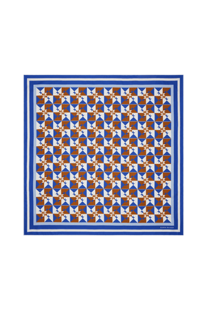 MONOGRAM TILES CLASSIC SILK SCARF BLUE MULTI