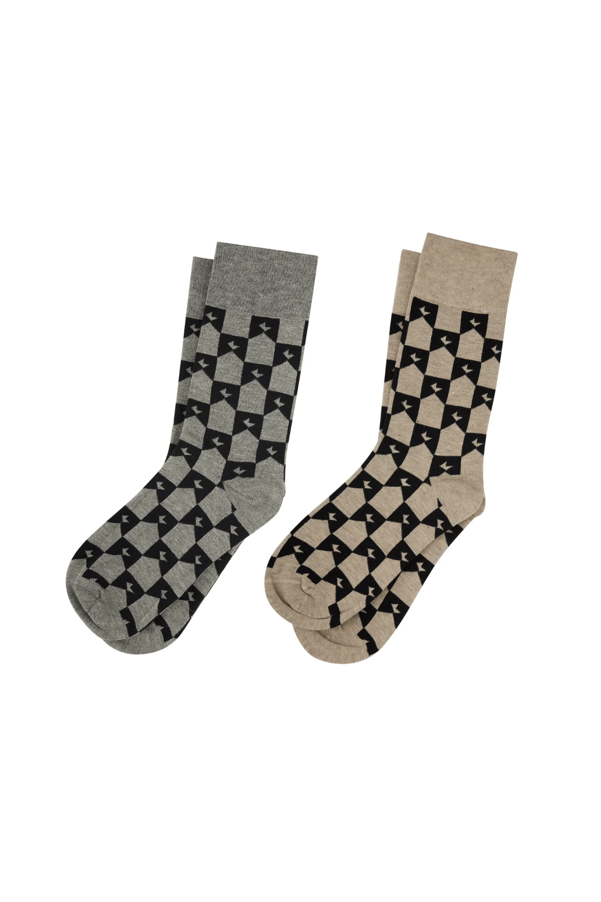 MONOGRAM SOCKS GREY BLACK/NATURAL