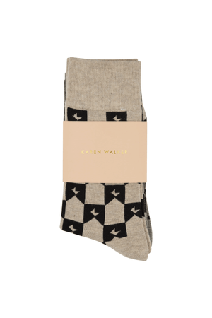MONOGRAM SOCKS GREY BLACK/NATURAL