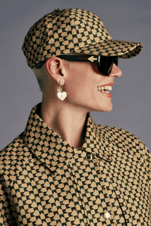 MONOGRAM CHECK CAP TAN MULTI