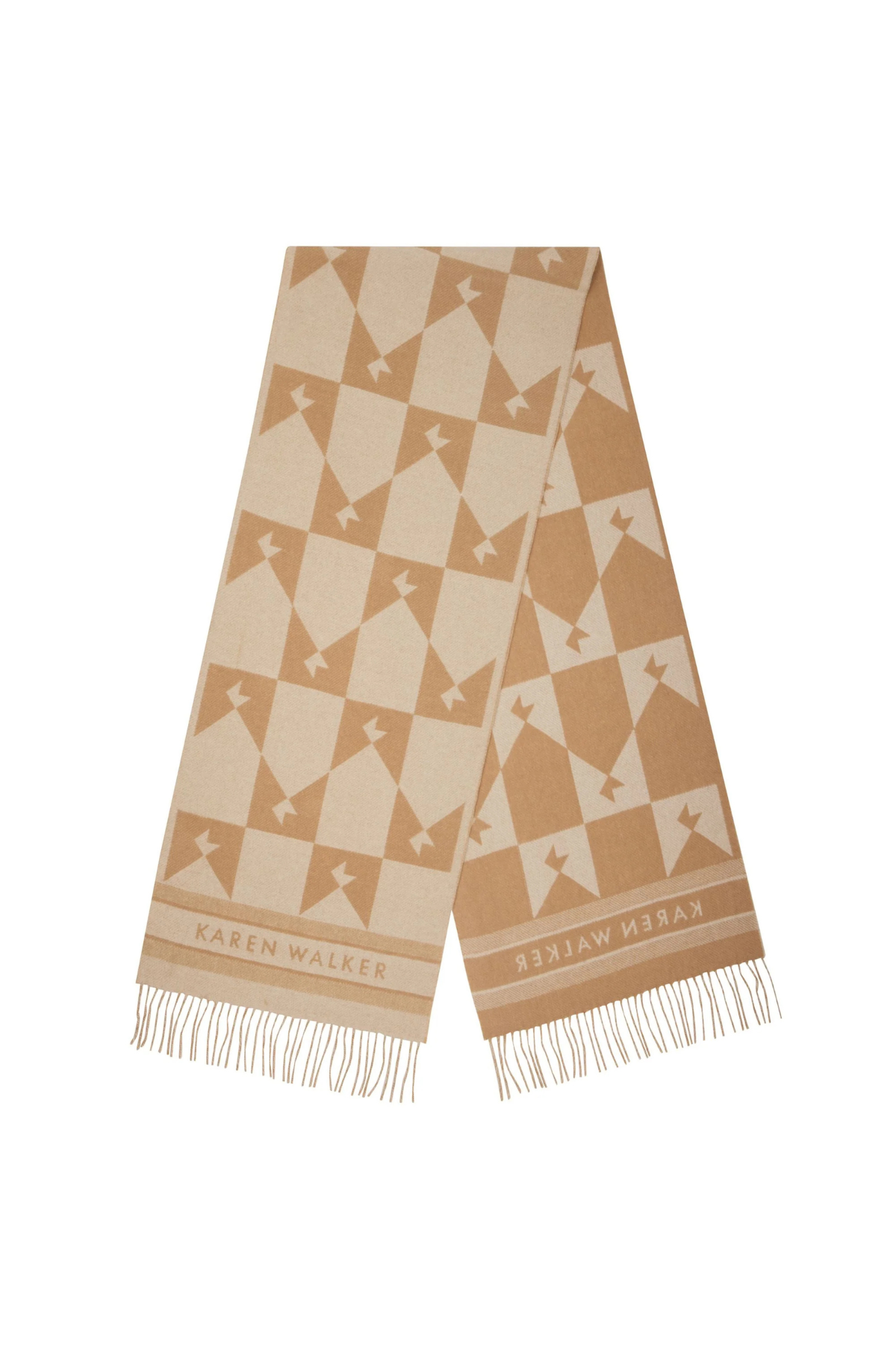 MONOGRAM JACQUARD SCARF CREAM/TAN