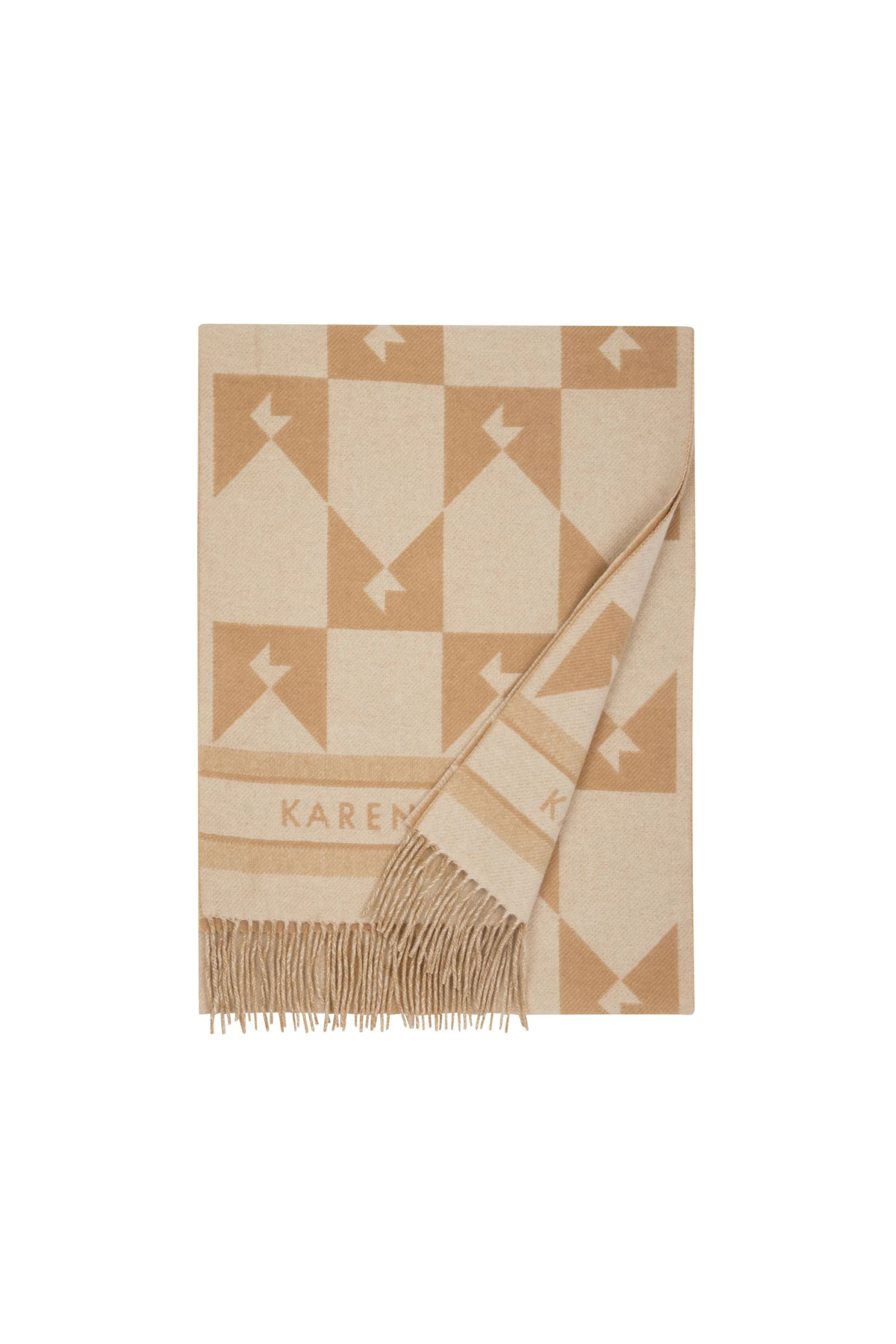 MONOGRAM JACQUARD SCARF CREAM/TAN