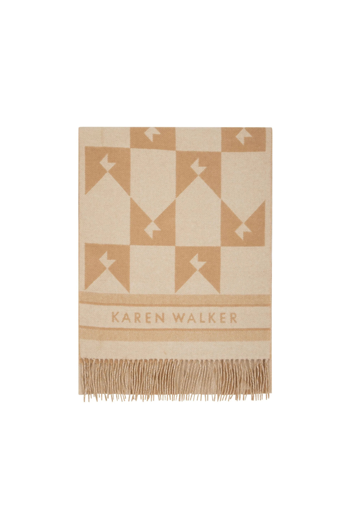 MONOGRAM JACQUARD SCARF CREAM/TAN