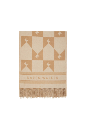 MONOGRAM JACQUARD SCARF CREAM/TAN