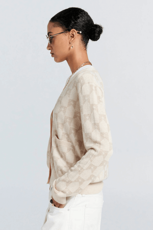 MONOGRAM KNIT CARDIGAN SAND MULTI