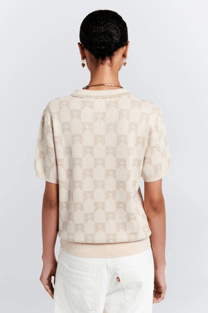 MONOGRAM KNIT POLO SAND MULTI